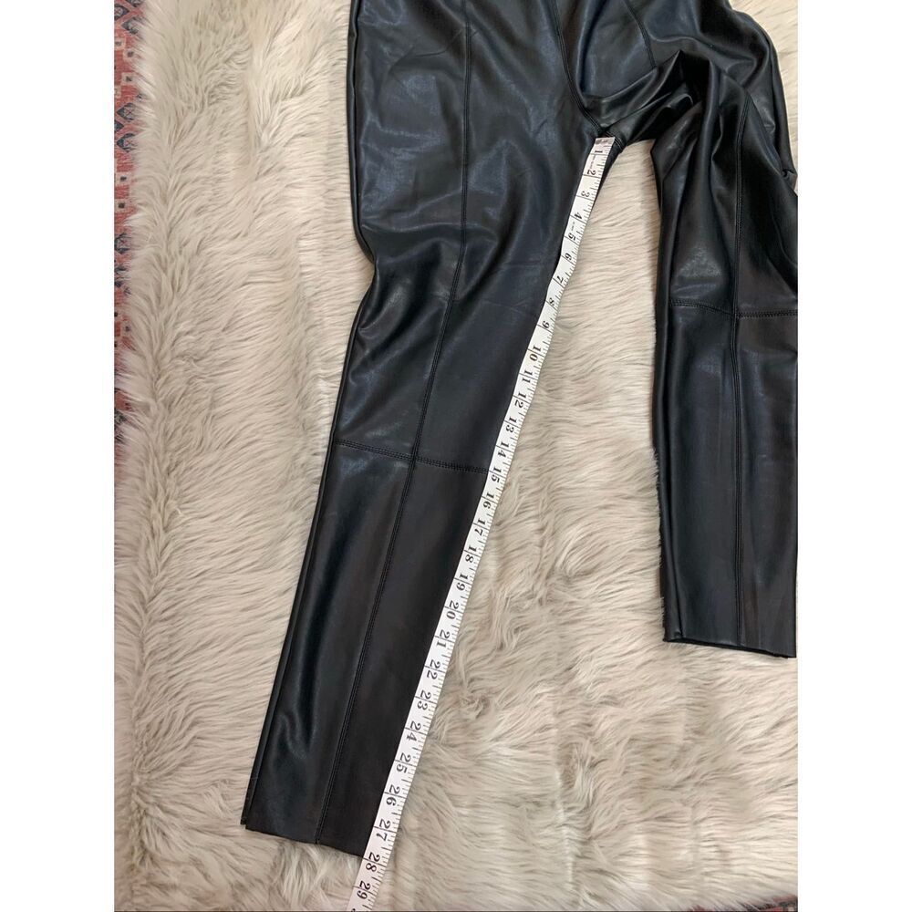 NWT TopShop Black  Faux Leather Pleated Skinny Pull-Up Lined Pants 14 - Picture 6 of 8